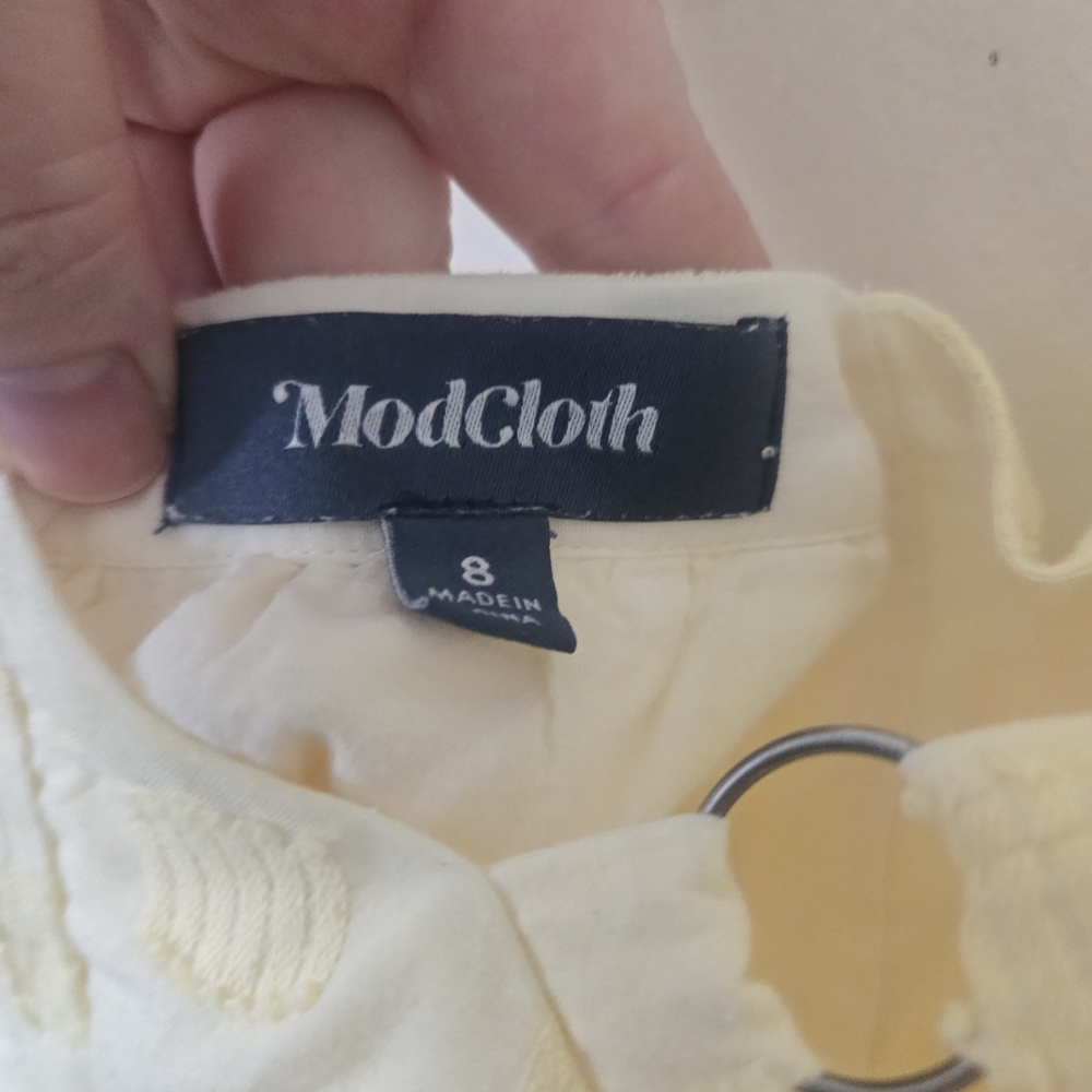Modcloth Soft Yellow Button-Front Mini Dress - Picture 8 of 9